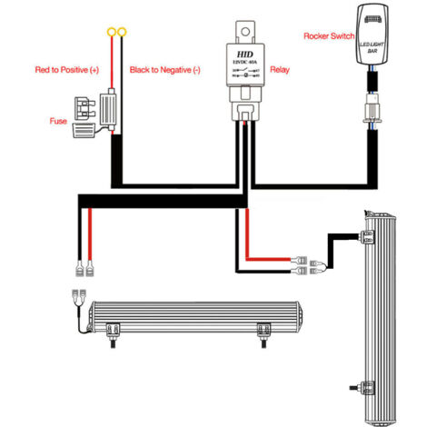 Kit de cableado para barra de luz LED de 5 pines con interruptor de palanca, 16AWG, 12V, resistente al agua, para ATV, SUV y camionetas pickup.