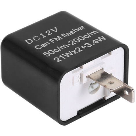 Relé de intermitentes para motocicleta de 2 pines, 12 V, ajustable para bombillas LED, resistente al agua, alta potencia (21 W + 3,4 W), 1 unidad. (1/5)