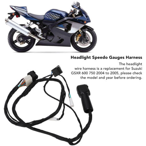 Cableado del faro delantero para Suzuki GSXR600 GSXR750 2004-2005, número de pieza de repuesto 36620-29G30 (1/5)