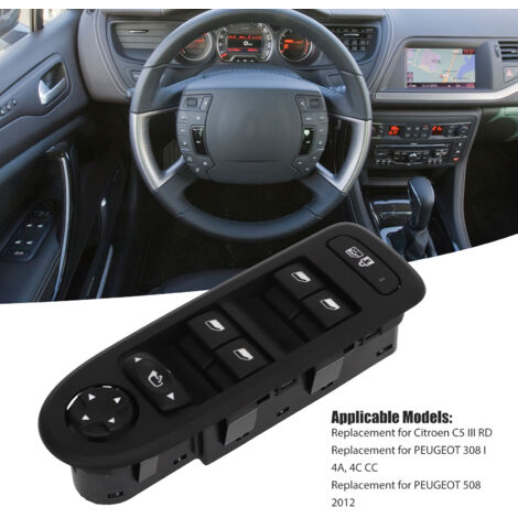 Interruptor de elevalunas eléctrico 96631328XT/96644917XT Controles táctiles para Peugeot 308 I, 508, Citroën C5 (1/5)