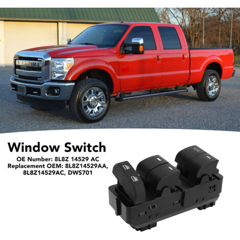 Interruptor principal de elevalunas eléctrico 8L8Z14529AC, alta sensibilidad, construcción de ABS y metal, repuesto para Ford Escape y Super Duty. (1/5)