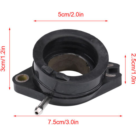 Pieza de conexión de carburador de plástico negro para motocicletas Yamaha TT-R 225 y XT225 (1992-2007), dimensiones 7,5 x 5 x 3 x 2,5 cm, sellado de alta calidad. (1/5)