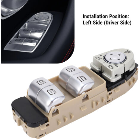Interruptor de elevalunas eléctrico izquierdo del lado del conductor, pieza original 2139055103, para Mercedes-Benz Clase E W213 2016-2023 - Beige (1/5)