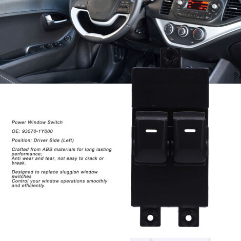 Interruptor de elevalunas eléctrico del lado del conductor izquierdo 93570-1Y000 en ABS para Picanto 2011-2017 (1/5)