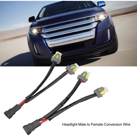 Kit de 2 piezas: Cable adaptador para arnés de cableado de faros delanteros para bombillas H8, H9 y H11 a conector macho/hembra 9005/9006. (1/5)