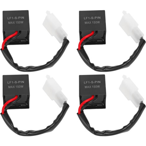 Relé intermitente electrónico de 2 pines y 12 V para motocicletas con LED, 4 unidades con cable, resistente al agua, 150 W de potencia, modelo universal. (1/5)