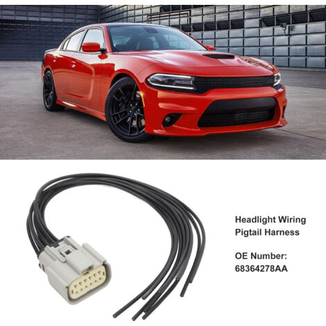 Conector de cableado de faros delanteros 68364278AA con arnés de cable flexible para Dodge Charger 2015-2018 (1/5)