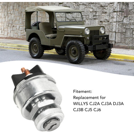 Interruptor de encendido con 2 llaves 942918 para WILLYS CJ2A CJ3A DJ3A CJ3B CJ5 CJ6 - Repuesto de aluminio (1/5)