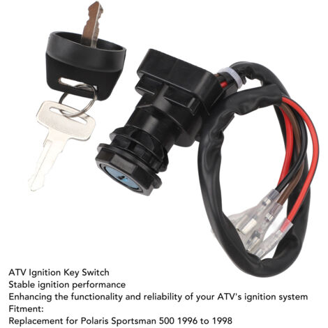 Llave de interruptor de encendido para quad, unidad de encendido de 4 cables, repuesto para Polaris Sportsman 500 1996-1998 (1/5)