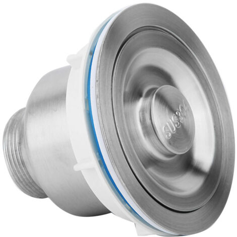 Filtro de desagüe para fregadero de cocina, acero inoxidable 304, doble junta, hermético, diámetro 110 mm.