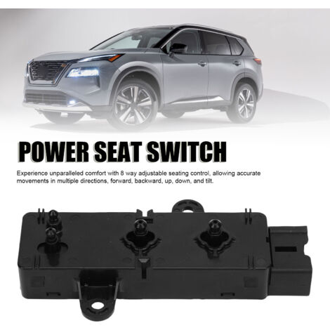 Interruptor de ajuste del asiento del conductor 87066-6CC0A - ABS de 8 posiciones, color negro