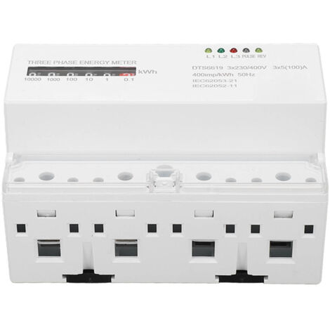 Contador eléctrico trifásico para carril DIN 3×230/400V 5-100A clase 1 con contador mecánico (1/5)