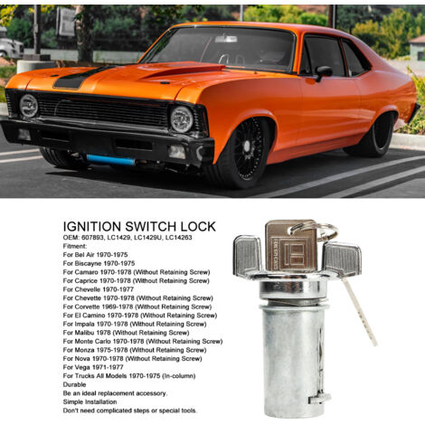 Cerraduras de encendido con 2 llaves LC1429 - Bel Air, Biscayne, Camaro, Caprice, Chevelle, Chevette y otros
