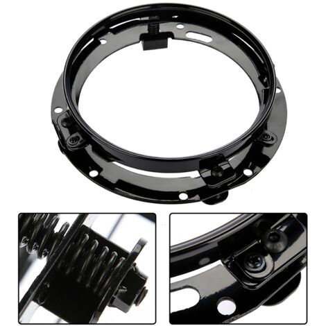 Soporte de montaje para faros de 7 pulgadas - Soporte de anillo de aleación de aluminio negro para Jeep Wrangler JK (1/5)