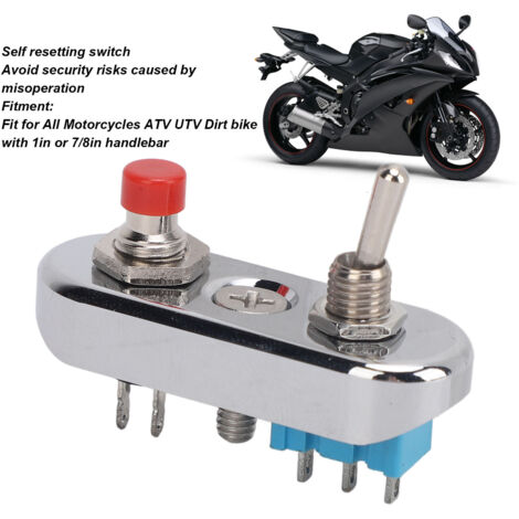 Interruptor universal de encendido/apagado para motocicleta 4x2 Quad con reinicio automático, aluminio + 2 interruptores de control. (1/5)