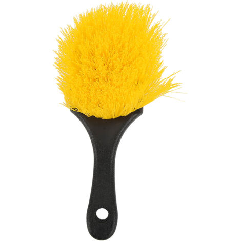 Cepillo de limpieza universal para neumáticos y llantas de coche – Versátil, para interiores y exteriores, ergonómico, amarillo
