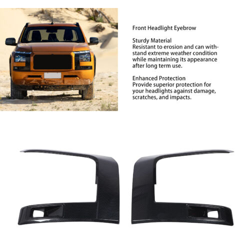 Par de cubiertas para faros delanteros/cejas - Adhesivo de fibra de carbono para Mitsubishi Triton / L200 2023-2024 (1/5)