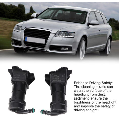 Boquilla del lavafaros para Audi A6 C6 (2008-2011) — Par, izquierda/derecha, 4F0955101B/4F0955102B, fabricada en ABS duradero. (1/5)