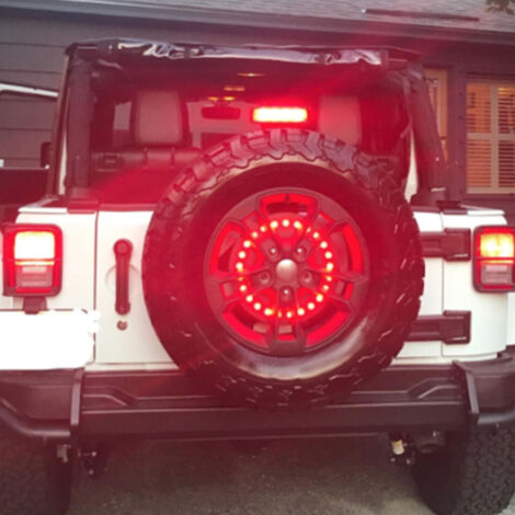 Luz de freno LED para la rueda de repuesto del Jeep Wrangler JK/JL 2007-2018 - 25 LED, fácil instalación (1/5)