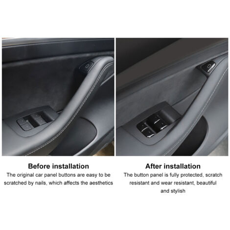 Juego de 11 pegatinas protectoras para interruptores de ventanas – Compatible con Tesla Model 3 / Model Y (2017-2021) – Fabricadas en resina resistente a los arañazos