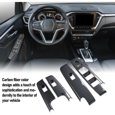 Juego de 4 piezas embellecedoras de fibra de carbono para interruptores de elevalunas eléctricos en el D-Max 2021-2024, ABS