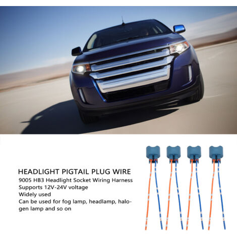 Arnés de conexión para faros 9005 HB3, kit de 4 piezas, conector de conexión 9005 HB3 para faros halógenos hembra (1/5)