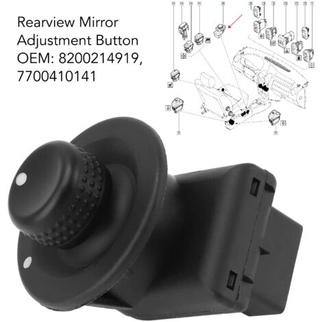 Botón de ajuste de espejo 8200214919 para Kangoo y Vivaro - Interruptor de espejo (1/5)