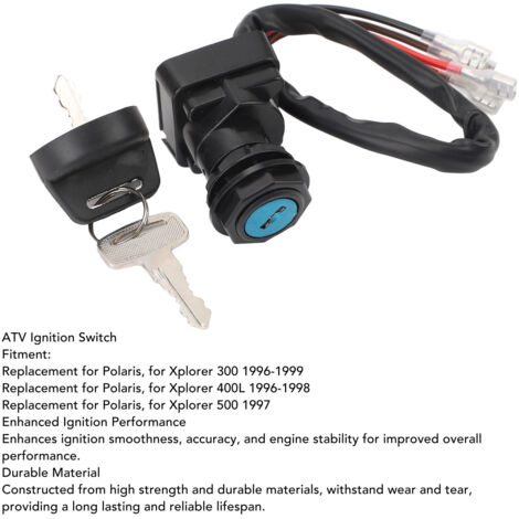 Interruptor de encendido de 4 pines con llaves para ATV - Repuesto para Polaris Xplorer 300 400L 500 (1/5)