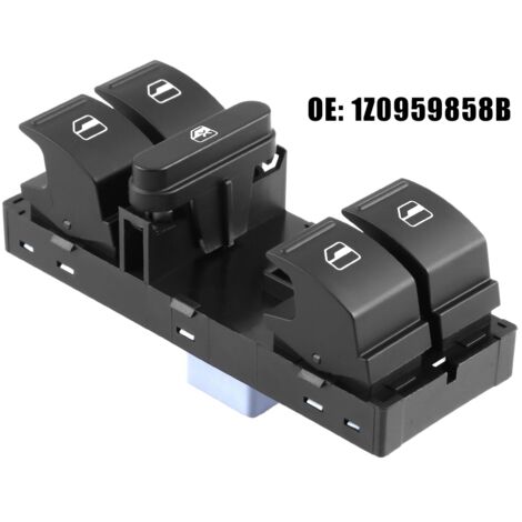 Interruptor principal eléctrico de elevalunas para Skoda Fabia Octavia Superb 1Z0959858B - ABS, negro, repuesto. (1/5)