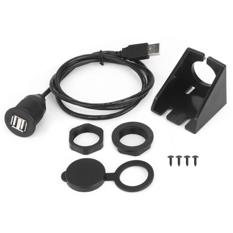 Cable adaptador USB 2.0 de 1 macho a 2 hembras, resistente al agua, para salpicadero de coche o motocicleta. (1/5)