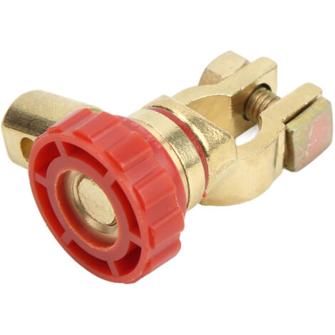 Interruptor de desconexión de batería de latón de 100 A para coches, autocaravanas y barcos – Terminal negativo, Ø 16 mm, desconexión segura (1/5)
