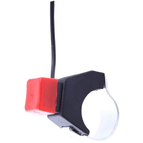 Interruptor de apagado universal para minimotos y quads, 22 mm, botón de parada momentánea del motor, fácil instalación, cable de 63 cm. (1/5)