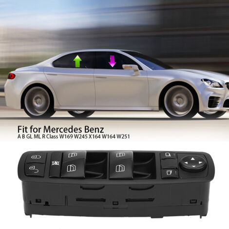 Control de elevalunas eléctrico del lado del conductor izquierdo para Mercedes-Benz [1698206610] - Interruptor principal ABS negro (1/5)