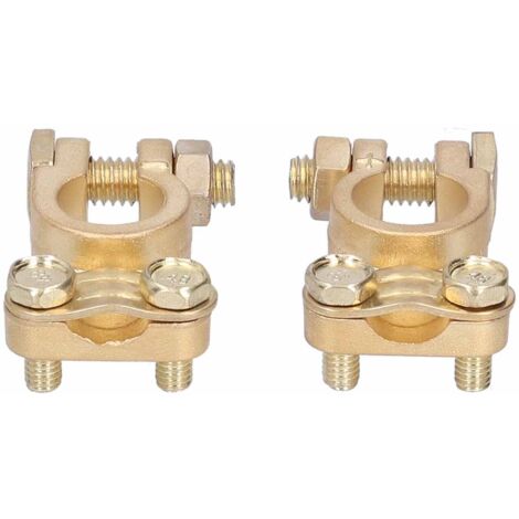 Terminal de batería, 2 piezas, abrazaderas universales para baterías de 6V/12V, conectores positivo/negativo, para coche, furgoneta, autocaravana, vehículo utilitario. (1/5)