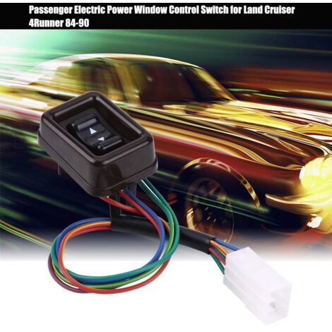 Interruptor de elevalunas eléctrico del lado del pasajero para Toyota Land Cruiser 4Runner 84-90 - 84810-90A01-06 - ABS negro nuevo (1/5)