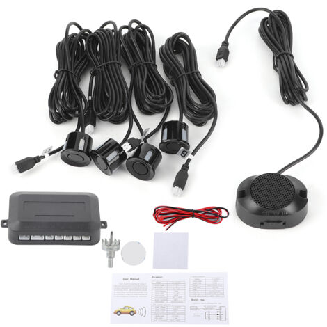 Radar ultrasónico de marcha atrás para coches, kit de aparcamiento con 4 sensores, alarma sonora de 80 dB, alcance de 2 m, fácil instalación - Para mayor seguridad