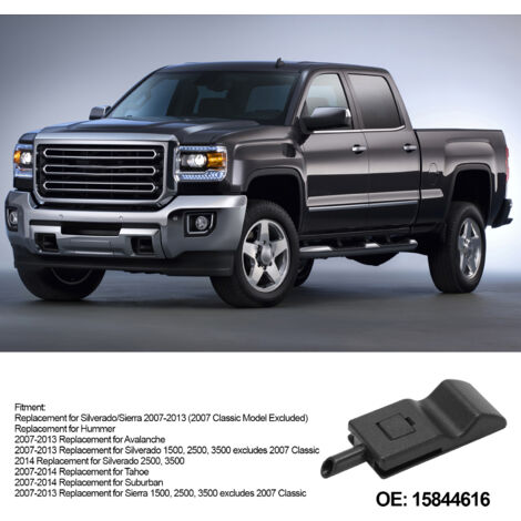 Manija de cerradura de puerta para Silverado Sierra 2007-2013 Tab Ebony Black ABS (1/5)