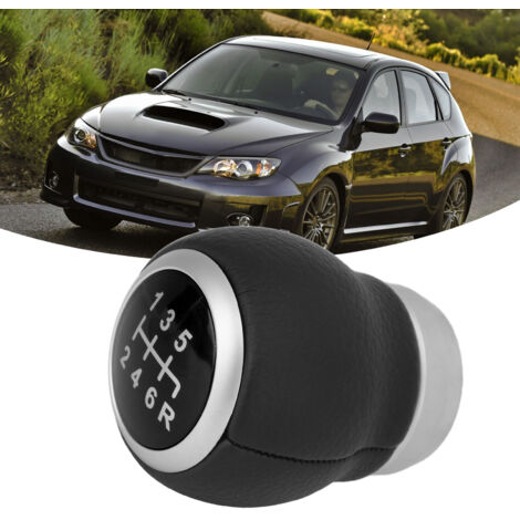 Pomo de la palanca de cambios para Subaru con transmisión manual de 6 velocidades en piel sintética negra. (1/5)