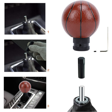 Palanca de cambios de resina estilo baloncesto para coches manuales - Universalmente compatible con tres adaptadores (1/5)