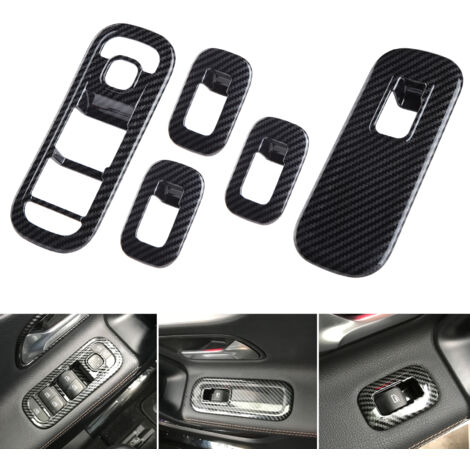 Interruptor de ventana de fibra de carbono compatible con Mercedes-Benz Clase A W177 y CLA C118.