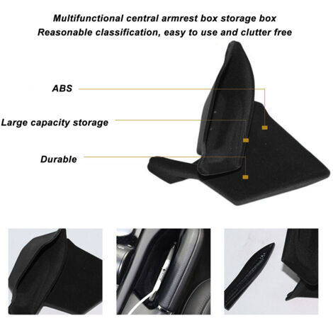 Organizador de consola central para Porsche Cayenne 2011-2017, amplio espacio de almacenamiento, ABS negro. (1/5)