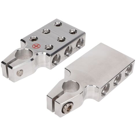 Conector de terminal de batería de aleación de zinc de alta resistencia (paquete de 2), 6 soportes de montaje y 6 terminales roscados, para caravana, autocaravana y vehículo utilitario. (1/5)