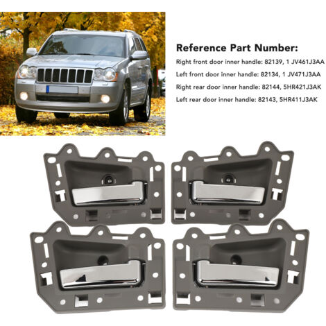 Manijas interiores de puerta de ABS de 4 piezas para Jeep Grand Cherokee 2005-2011, fáciles de instalar. (1/5)