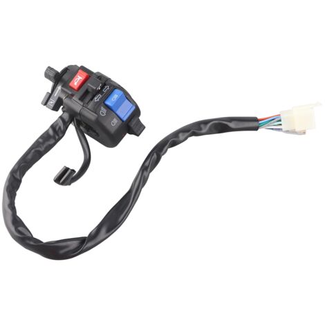 Interruptor de control para manillar de motocicleta, universal, par de luces de señalización de largo alcance, negro (1/5)