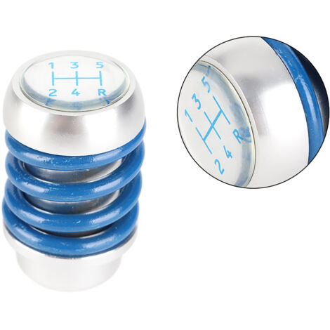 Pomo de palanca de cambios manual de aluminio con muelle azul - Ajuste universal (1/5)