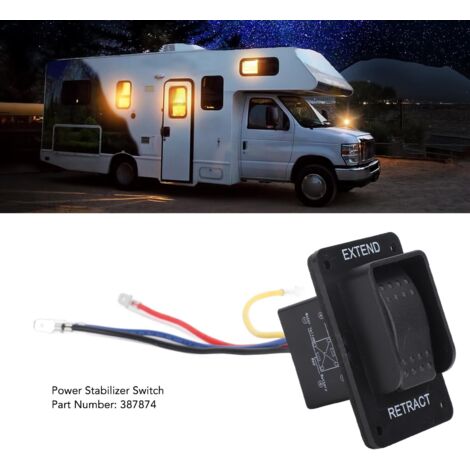 Interruptor estabilizador eléctrico Lippert 387874 con arnés – Control eléctrico extensible/retráctil de 12 V para vehículos recreativos (VVL/autocaravanas) (1/5)