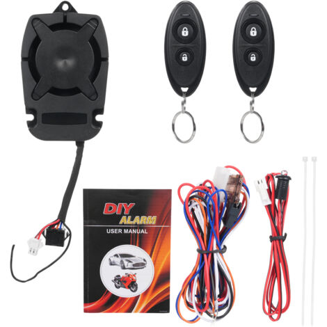 Kit de seguridad para motocicleta: alarma antirrobo para coche con mando a distancia, alerta sonora, sensor de vibración y detector de corriente. (1/5)