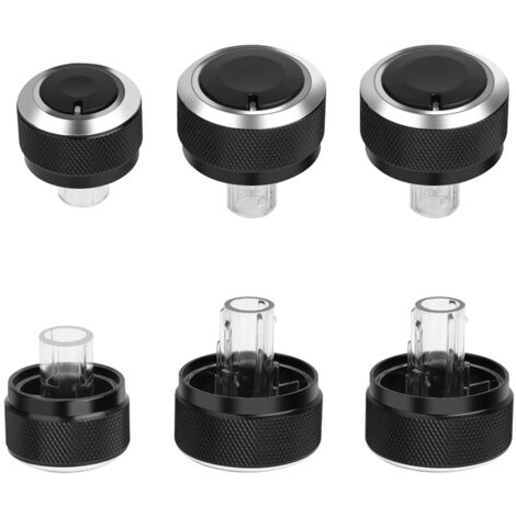 Manillas de aluminio para el control del climatizador del Volkswagen Golf MK5 (3 piezas) (1/5)