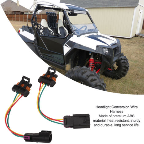 Juego de 2 conectores de cableado para faros delanteros de Polaris RZR 800 2011-2014 - Fácil instalación, ABS (1/5)