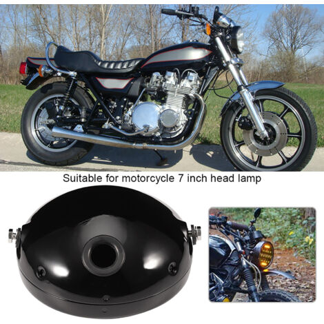 Faro proyector redondo de motocicleta de 7 pulgadas - carcasa de montaje de hierro negro (1/5)